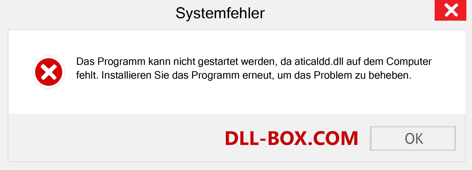 aticaldd.dll-Datei fehlt?. Download für Windows 7, 8, 10 - Fix aticaldd dll Missing Error unter Windows, Fotos, Bildern